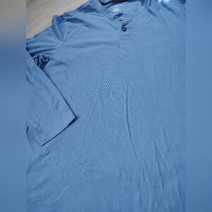 croft & barrow Sky Blue Long Sleeve Henley Polo